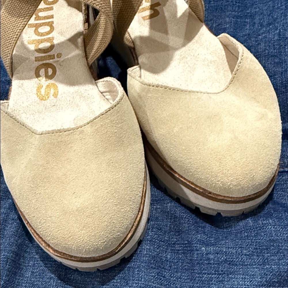 Hush Puppies Cream Wedge Shoes - Picture 5 of 5